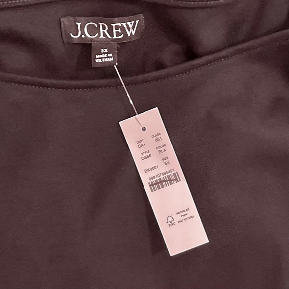 NWT!! J. CREW Bubble-Hem Mixy Dress Solid Black Mini Poplin Bubble Hem Preppy 3X - Picture 13 of 16